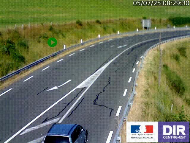 <h2>Webcam sur le col Pin Bouchain, vue orientée vers Roanne, en provenance de Lyon sur la nationale 7 (N7)</h2>