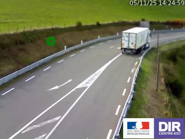 Webcam sur le col Pin Bouchain, vue orientée vers Roanne, en provenance de Lyon sur la nationale 7 (N7)