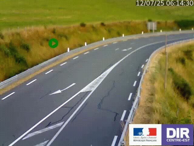 Webcam sur le col Pin Bouchain, vue orientée vers Roanne, en provenance de Lyon sur la nationale 7 (N7)