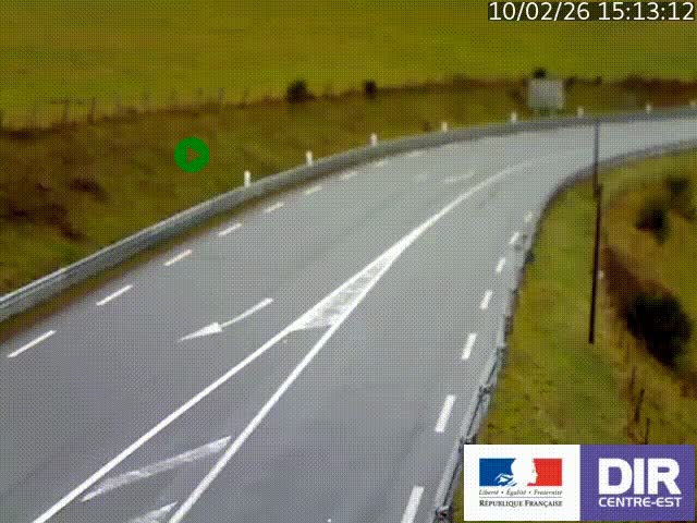 Webcam sur le col Pin Bouchain, vue orientée vers Roanne, en provenance de Lyon sur la nationale 7 (N7)