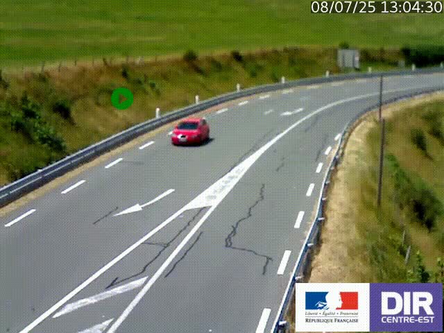 Webcam sur le col Pin Bouchain, vue orientée vers Roanne, en provenance de Lyon sur la nationale 7 (N7)