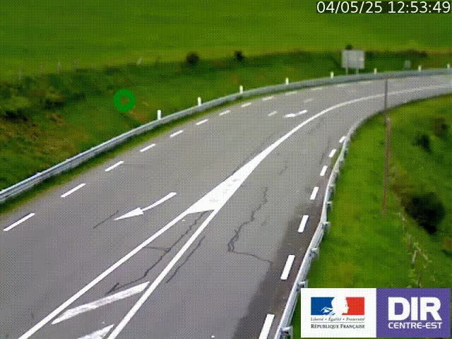 Webcam sur le col Pin Bouchain, vue orientée vers Roanne, en provenance de Lyon sur la nationale 7 (N7)