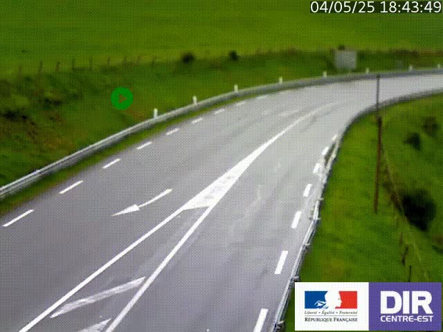 Webcam sur le col Pin Bouchain, vue orientée vers Roanne, en provenance de Lyon sur la nationale 7 (N7)