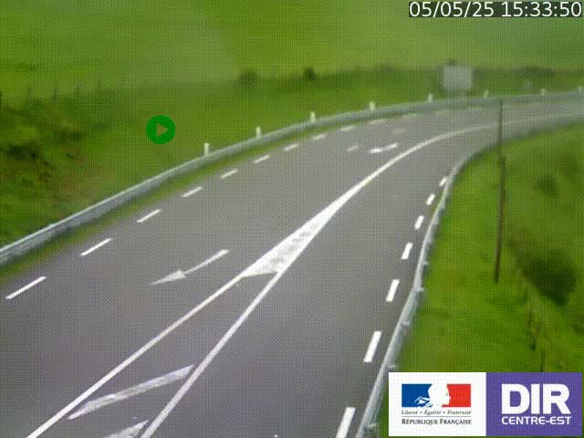 Webcam sur le col Pin Bouchain, vue orientée vers Roanne, en provenance de Lyon sur la nationale 7 (N7)