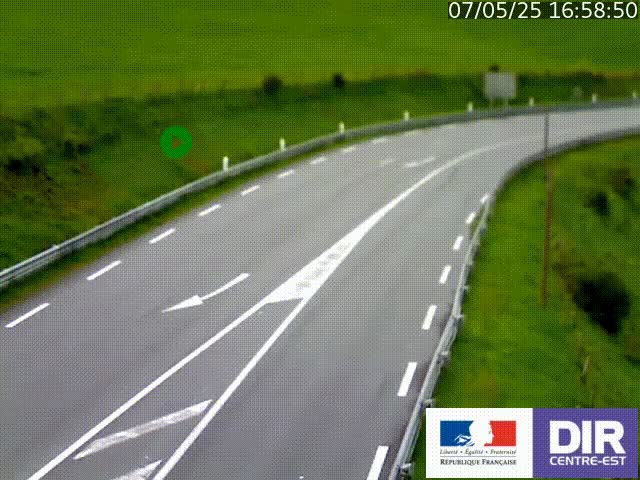 Webcam sur le col Pin Bouchain, vue orientée vers Roanne, en provenance de Lyon sur la nationale 7 (N7)