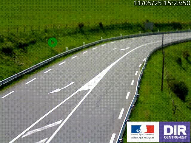Webcam sur le col Pin Bouchain, vue orientée vers Roanne, en provenance de Lyon sur la nationale 7 (N7)
