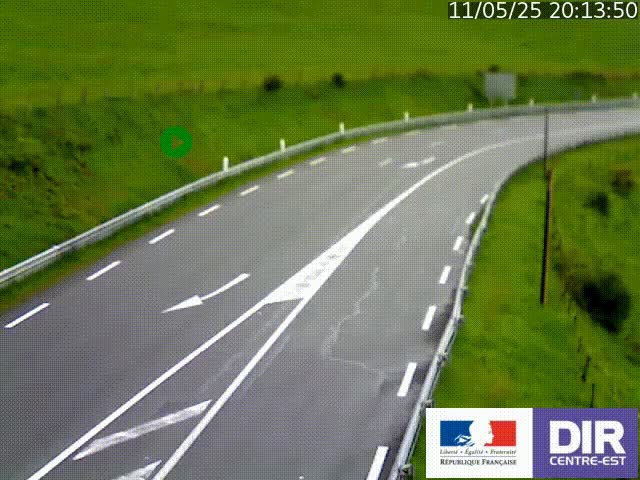 Webcam sur le col Pin Bouchain, vue orientée vers Roanne, en provenance de Lyon sur la nationale 7 (N7)
