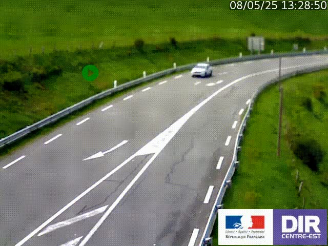 Webcam sur le col Pin Bouchain, vue orientée vers Roanne, en provenance de Lyon sur la nationale 7 (N7)