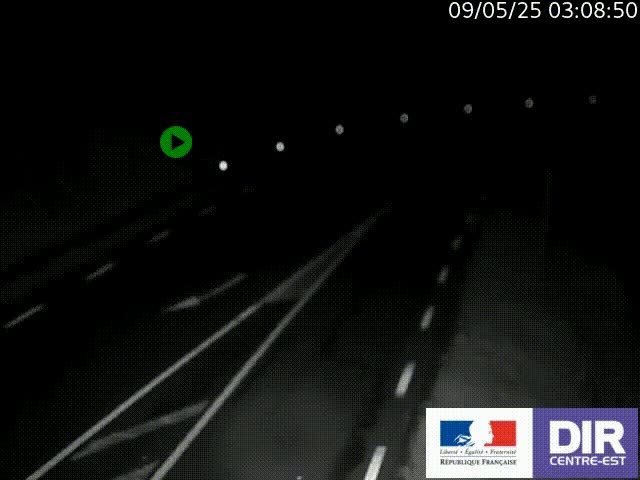 Webcam sur le col Pin Bouchain, vue orientée vers Roanne, en provenance de Lyon sur la nationale 7 (N7)