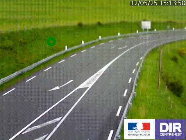 Webcam sur le col Pin Bouchain, vue orientée vers Roanne, en provenance de Lyon sur la nationale 7 (N7)