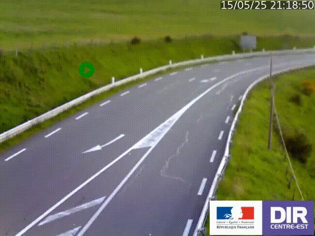 Webcam sur le col Pin Bouchain, vue orientée vers Roanne, en provenance de Lyon sur la nationale 7 (N7)