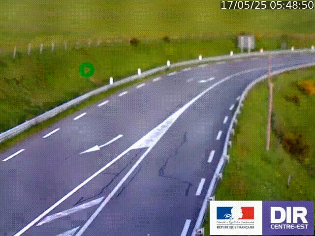 Webcam sur le col Pin Bouchain, vue orientée vers Roanne, en provenance de Lyon sur la nationale 7 (N7)