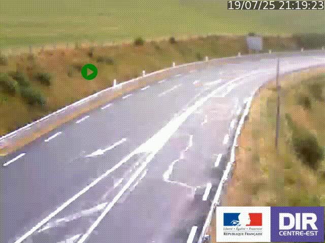 Webcam sur le col Pin Bouchain, vue orientée vers Roanne, en provenance de Lyon sur la nationale 7 (N7)