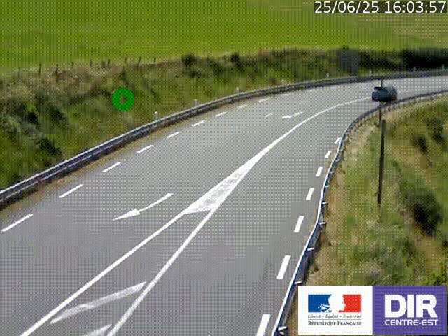 Webcam sur le col Pin Bouchain, vue orientée vers Roanne, en provenance de Lyon sur la nationale 7 (N7)