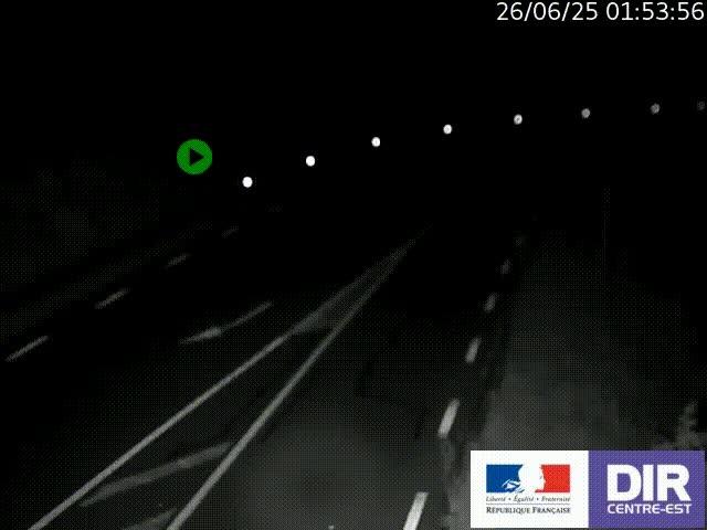 Webcam sur le col Pin Bouchain, vue orientée vers Roanne, en provenance de Lyon sur la nationale 7 (N7)
