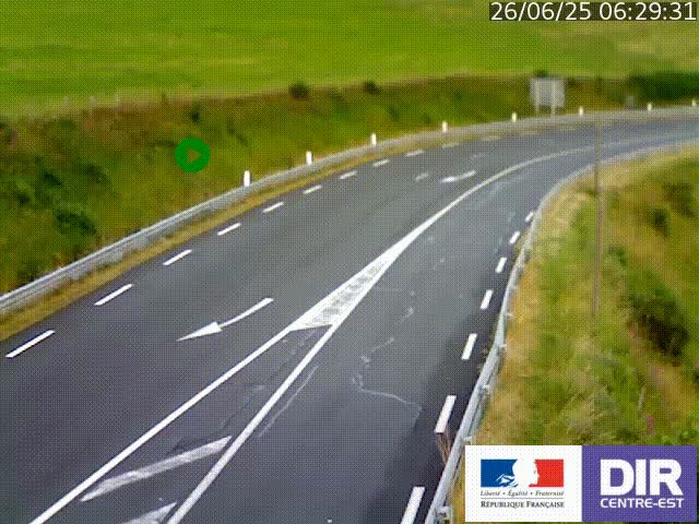 Webcam sur le col Pin Bouchain, vue orientée vers Roanne, en provenance de Lyon sur la nationale 7 (N7)
