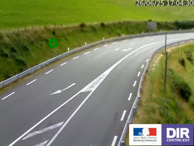 Webcam sur le col Pin Bouchain, vue orientée vers Roanne, en provenance de Lyon sur la nationale 7 (N7)
