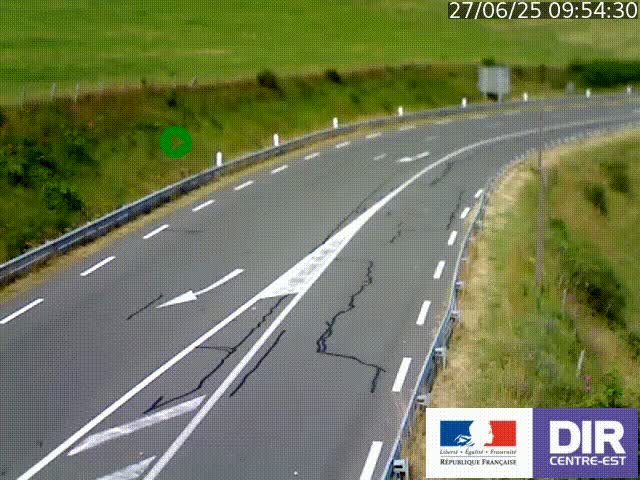 Webcam sur le col Pin Bouchain, vue orientée vers Roanne, en provenance de Lyon sur la nationale 7 (N7)