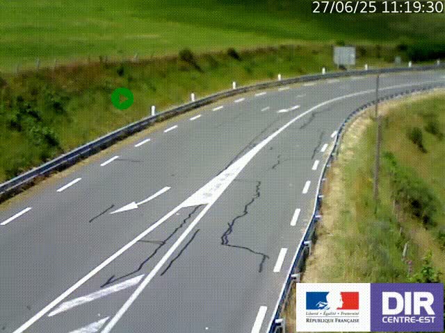 Webcam sur le col Pin Bouchain, vue orientée vers Roanne, en provenance de Lyon sur la nationale 7 (N7)