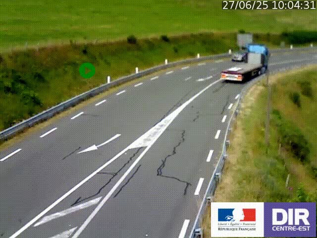 Webcam sur le col Pin Bouchain, vue orientée vers Roanne, en provenance de Lyon sur la nationale 7 (N7)
