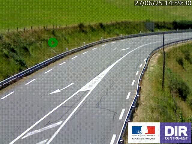 Webcam sur le col Pin Bouchain, vue orientée vers Roanne, en provenance de Lyon sur la nationale 7 (N7)