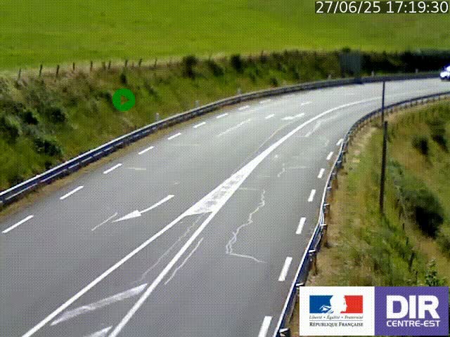 Webcam sur le col Pin Bouchain, vue orientée vers Roanne, en provenance de Lyon sur la nationale 7 (N7)