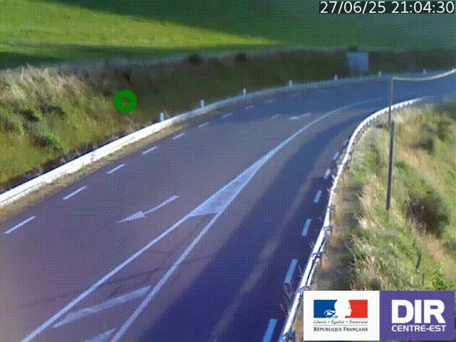 Webcam sur le col Pin Bouchain, vue orientée vers Roanne, en provenance de Lyon sur la nationale 7 (N7)