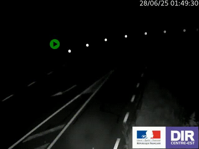 Webcam sur le col Pin Bouchain, vue orientée vers Roanne, en provenance de Lyon sur la nationale 7 (N7)