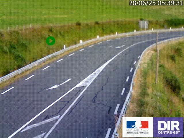 Webcam sur le col Pin Bouchain, vue orientée vers Roanne, en provenance de Lyon sur la nationale 7 (N7)