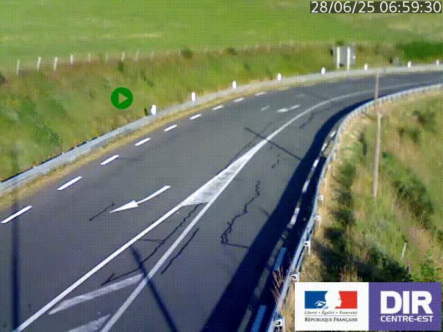 Webcam sur le col Pin Bouchain, vue orientée vers Roanne, en provenance de Lyon sur la nationale 7 (N7)