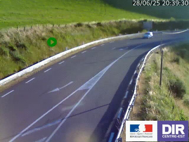 Webcam sur le col Pin Bouchain, vue orientée vers Roanne, en provenance de Lyon sur la nationale 7 (N7)