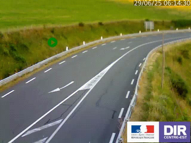 Webcam sur le col Pin Bouchain, vue orientée vers Roanne, en provenance de Lyon sur la nationale 7 (N7)