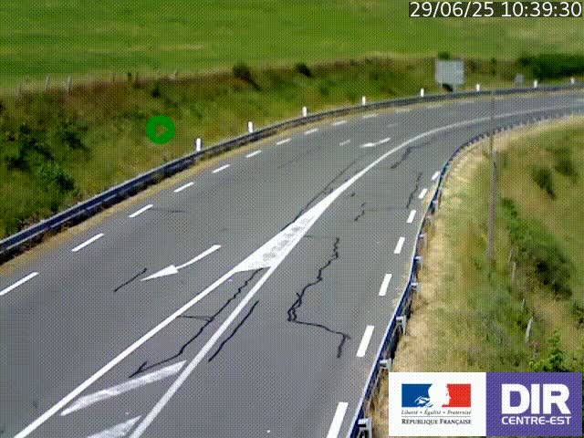 Webcam sur le col Pin Bouchain, vue orientée vers Roanne, en provenance de Lyon sur la nationale 7 (N7)