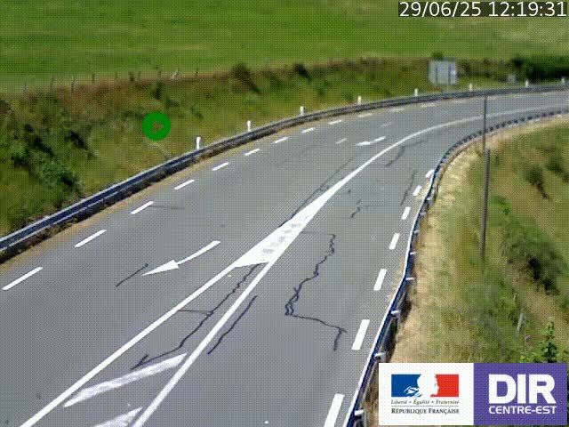 Webcam sur le col Pin Bouchain, vue orientée vers Roanne, en provenance de Lyon sur la nationale 7 (N7)