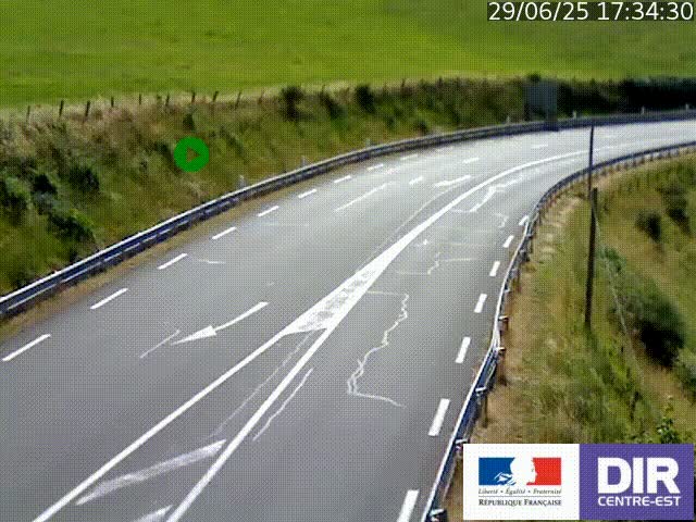 Webcam sur le col Pin Bouchain, vue orientée vers Roanne, en provenance de Lyon sur la nationale 7 (N7)