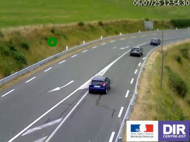 Webcam sur le col Pin Bouchain, vue orientée vers Roanne, en provenance de Lyon sur la nationale 7 (N7)