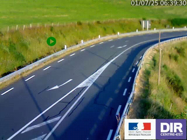Webcam sur le col Pin Bouchain, vue orientée vers Roanne, en provenance de Lyon sur la nationale 7 (N7)