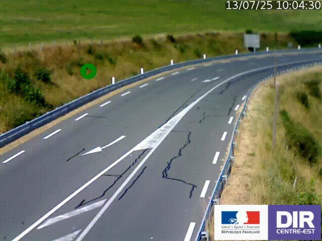 Webcam sur le col Pin Bouchain, vue orientée vers Roanne, en provenance de Lyon sur la nationale 7 (N7)