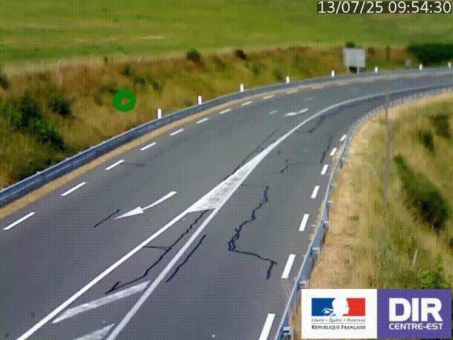 Webcam sur le col Pin Bouchain, vue orientée vers Roanne, en provenance de Lyon sur la nationale 7 (N7)