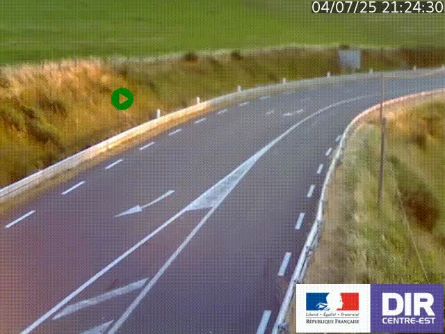 Webcam sur le col Pin Bouchain, vue orientée vers Roanne, en provenance de Lyon sur la nationale 7 (N7)