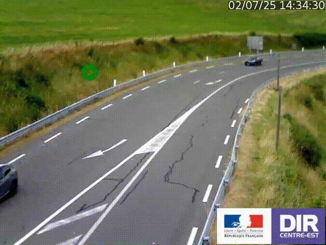 Webcam sur le col Pin Bouchain, vue orientée vers Roanne, en provenance de Lyon sur la nationale 7 (N7)