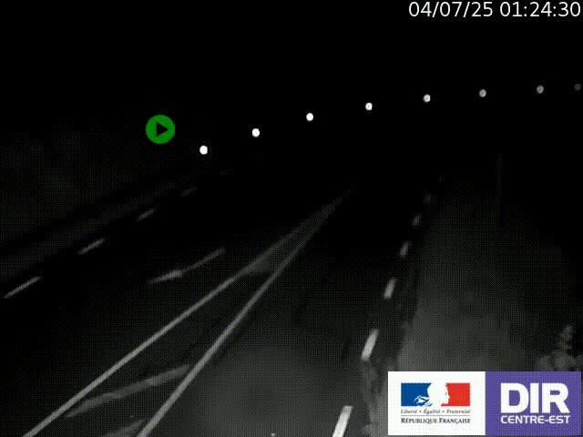 Webcam sur le col Pin Bouchain, vue orientée vers Roanne, en provenance de Lyon sur la nationale 7 (N7)