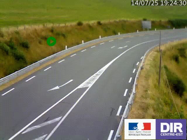 Webcam sur le col Pin Bouchain, vue orientée vers Roanne, en provenance de Lyon sur la nationale 7 (N7)