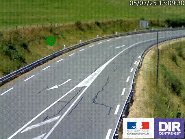 Webcam sur le col Pin Bouchain, vue orientée vers Roanne, en provenance de Lyon sur la nationale 7 (N7)