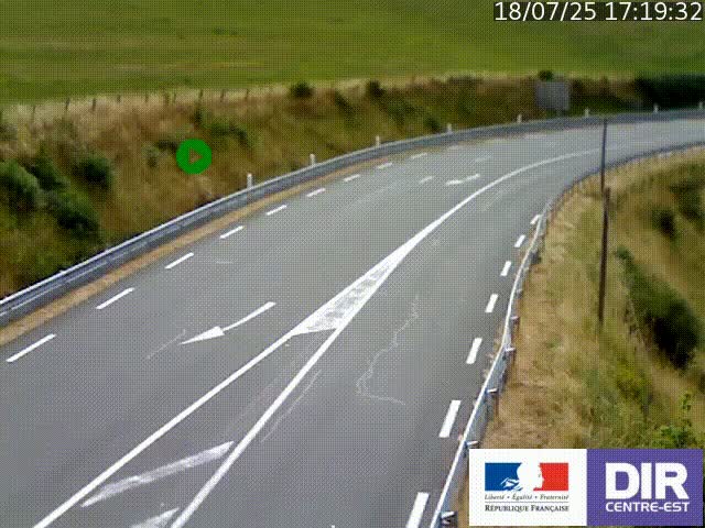 Webcam sur le col Pin Bouchain, vue orientée vers Roanne, en provenance de Lyon sur la nationale 7 (N7)