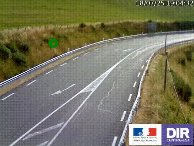 Webcam sur le col Pin Bouchain, vue orientée vers Roanne, en provenance de Lyon sur la nationale 7 (N7)