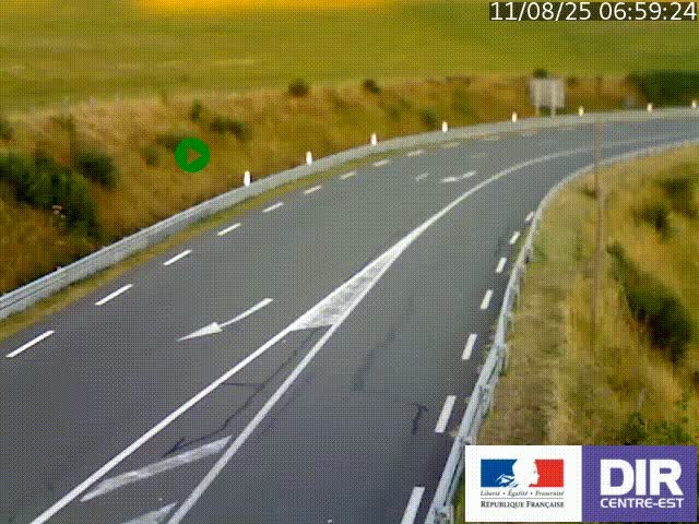 Webcam sur le col Pin Bouchain, vue orientée vers Roanne, en provenance de Lyon sur la nationale 7 (N7)