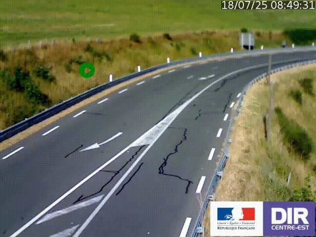 <h2>Webcam sur le col Pin Bouchain, vue orientée vers Roanne, en provenance de Lyon sur la nationale 7 (N7)</h2>
