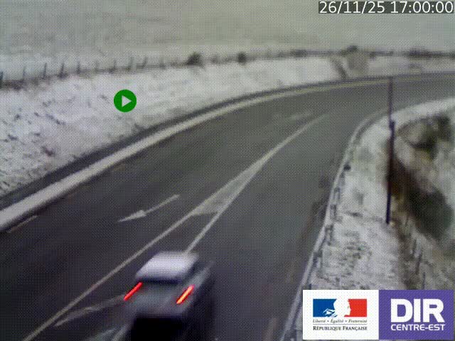 <h2>Webcam sur le col Pin Bouchain, vue orientée vers Roanne, en provenance de Lyon sur la nationale 7 (N7)</h2>