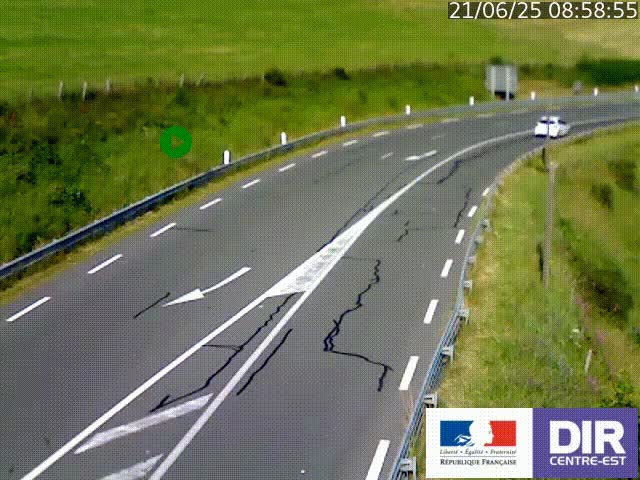 <h2>Webcam sur le col Pin Bouchain, vue orientée vers Roanne, en provenance de Lyon sur la nationale 7 (N7)</h2>